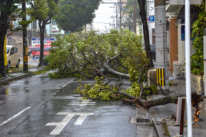 沖縄に台風が接近した際の荒天イメージ